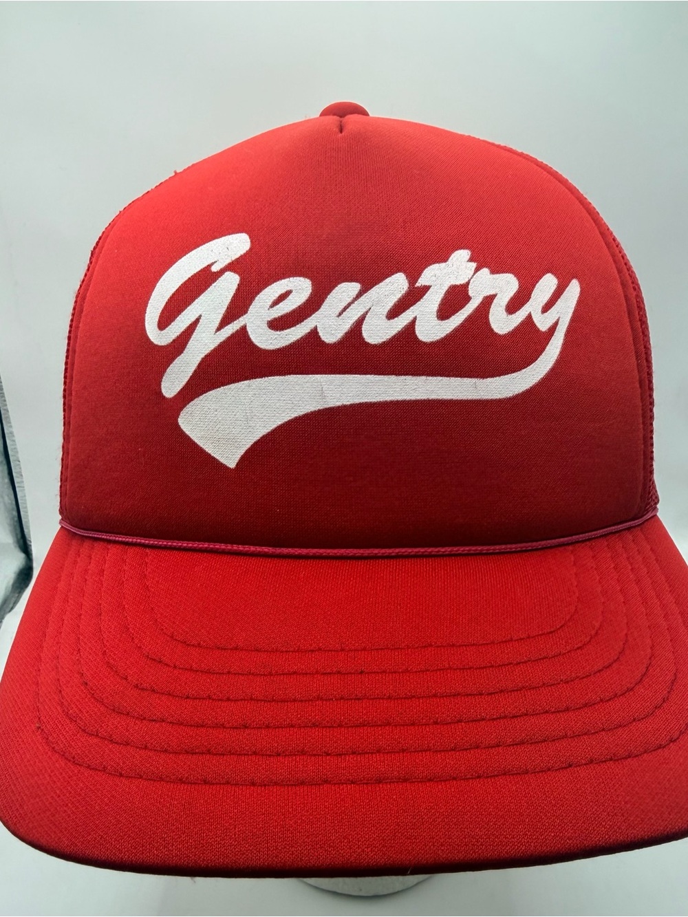 Vintage Gentry Trucker Hat Red Foam Rope SnapBack Cap Mesh Back Youngan Hat Co